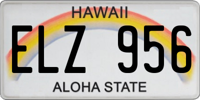 HI license plate ELZ956