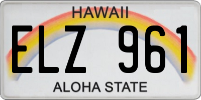 HI license plate ELZ961
