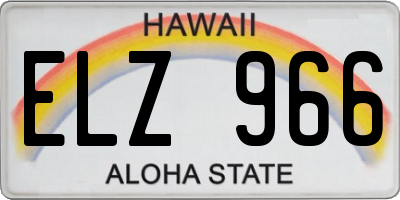 HI license plate ELZ966