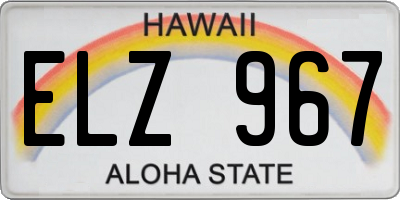 HI license plate ELZ967