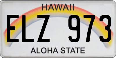 HI license plate ELZ973