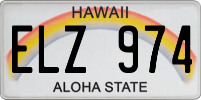 HI license plate ELZ974