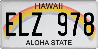 HI license plate ELZ978