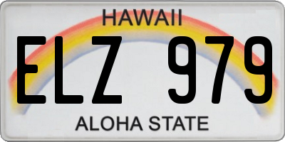 HI license plate ELZ979