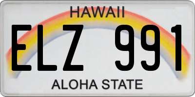 HI license plate ELZ991