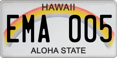 HI license plate EMA005