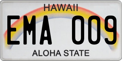 HI license plate EMA009