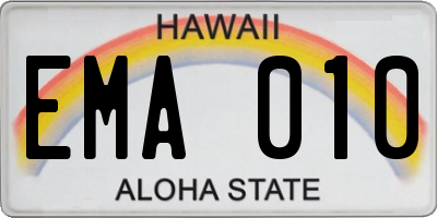 HI license plate EMA010
