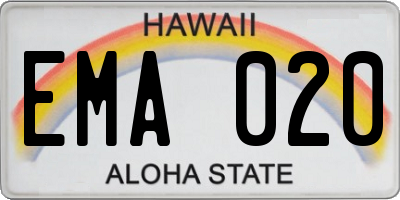 HI license plate EMA020