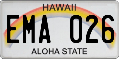 HI license plate EMA026