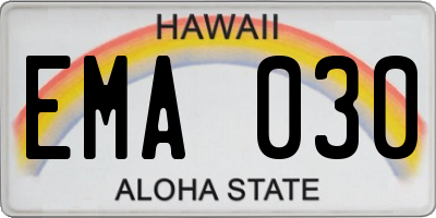 HI license plate EMA030