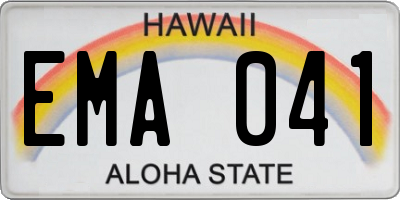 HI license plate EMA041