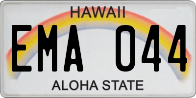 HI license plate EMA044