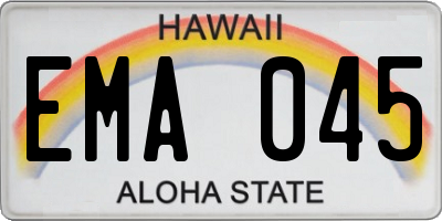 HI license plate EMA045