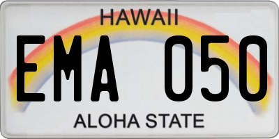 HI license plate EMA050