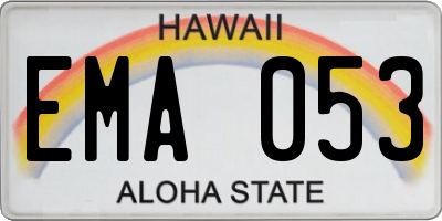 HI license plate EMA053