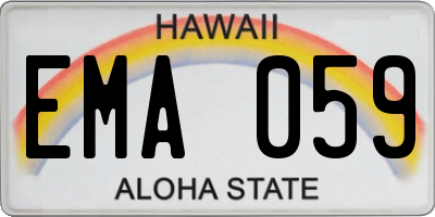 HI license plate EMA059