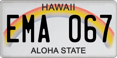 HI license plate EMA067