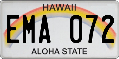 HI license plate EMA072