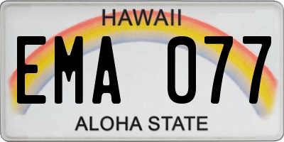 HI license plate EMA077