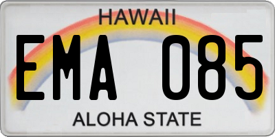 HI license plate EMA085
