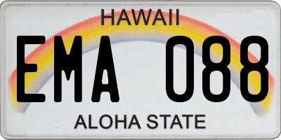 HI license plate EMA088