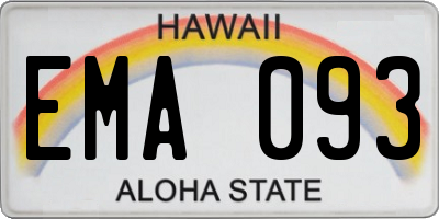 HI license plate EMA093