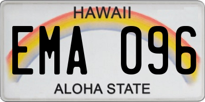 HI license plate EMA096