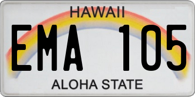 HI license plate EMA105