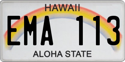 HI license plate EMA113