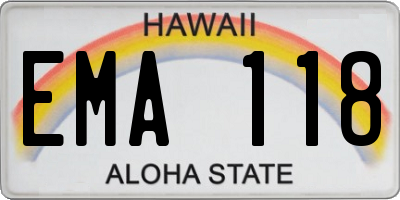 HI license plate EMA118