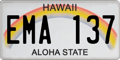 HI license plate EMA137