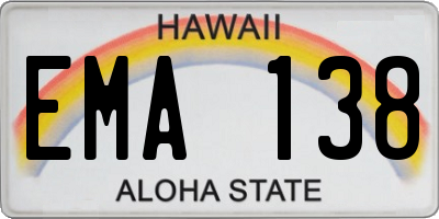 HI license plate EMA138