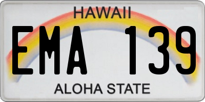 HI license plate EMA139