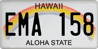 HI license plate EMA158