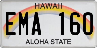 HI license plate EMA160