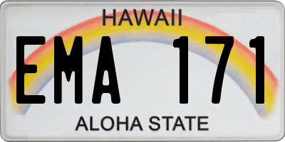 HI license plate EMA171