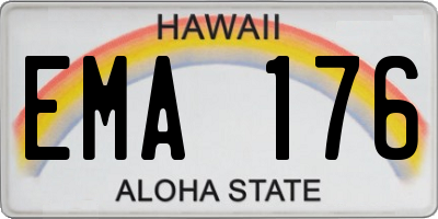 HI license plate EMA176