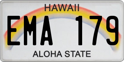 HI license plate EMA179