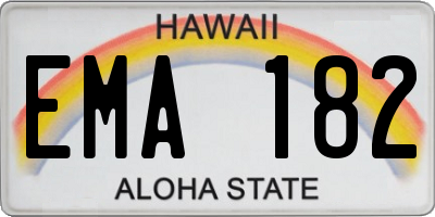 HI license plate EMA182