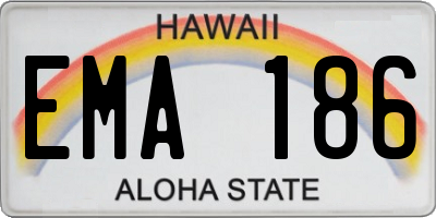 HI license plate EMA186
