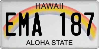 HI license plate EMA187