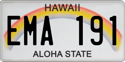HI license plate EMA191