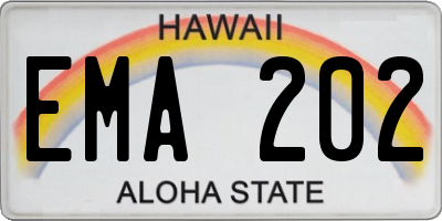HI license plate EMA202