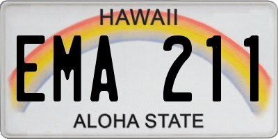 HI license plate EMA211