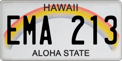 HI license plate EMA213