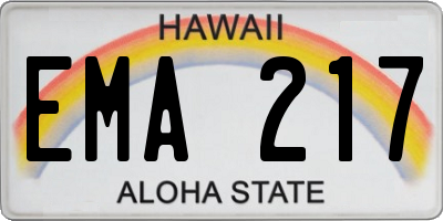 HI license plate EMA217