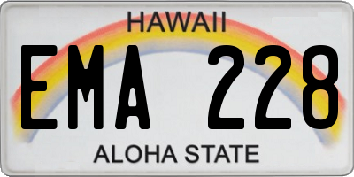 HI license plate EMA228