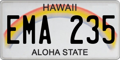 HI license plate EMA235