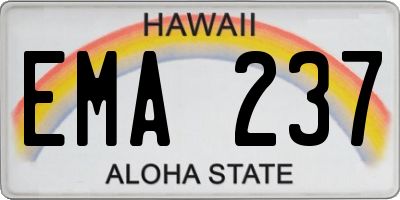 HI license plate EMA237